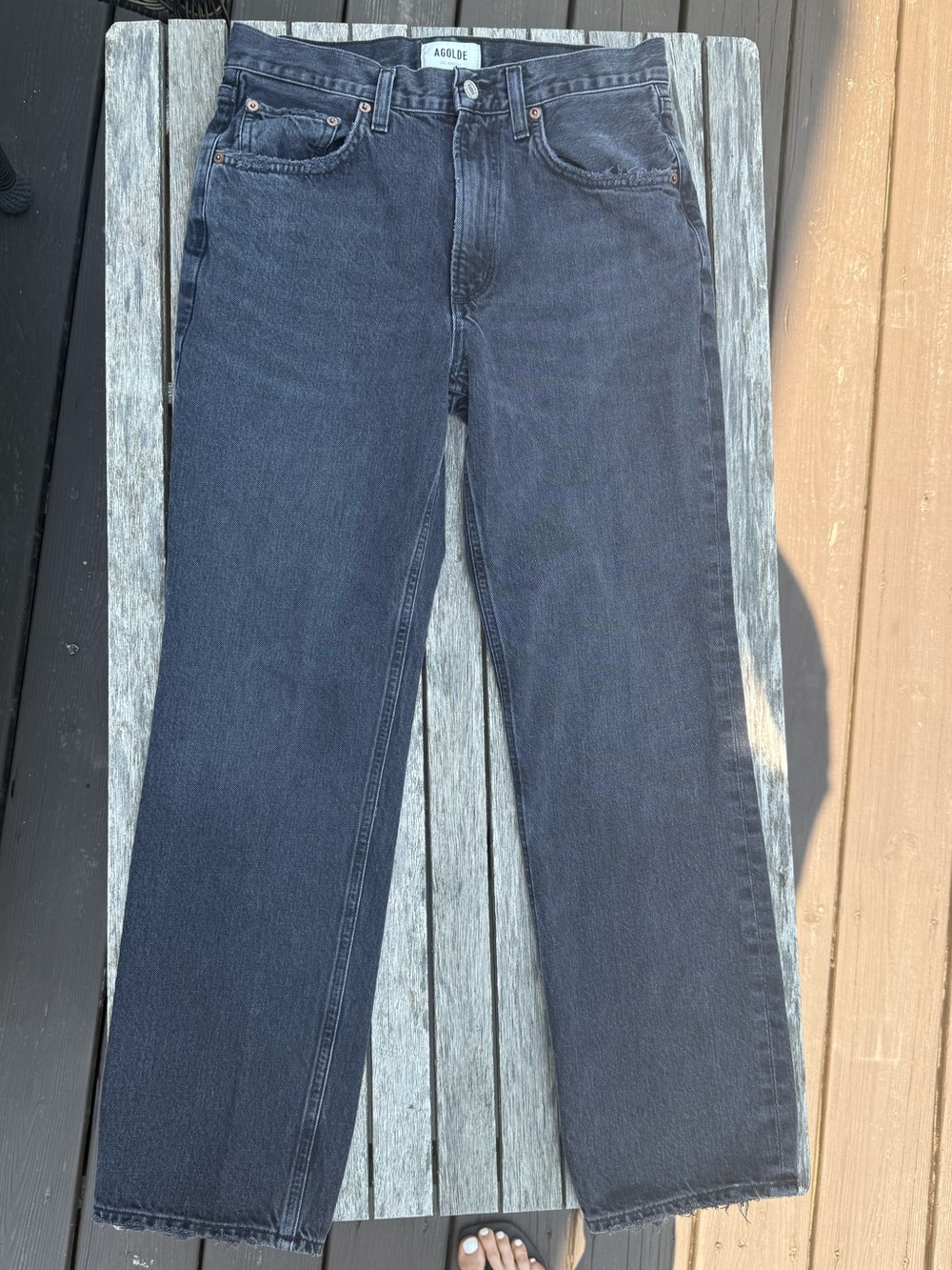 Agolde Washed Black High-Rise pinch waist Jeans worn twice